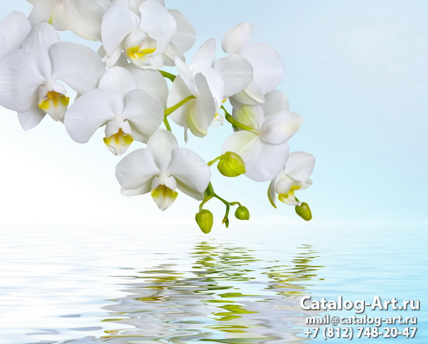 Натяжные потолки с фотопечатью - Белые орхидеи 37